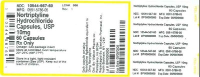10mg 60ct (Label Nortriptyline HCl Caps 10mg  Bpi(10544 567 60) Watson(0591 5786 05) Rev1)
